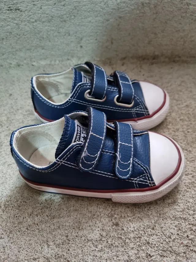 Tênis All Star Infantil Couro e Velcro Branco Converse Branco