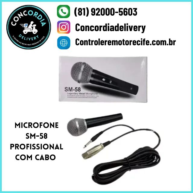 Microfone Profissional Sm-58 Com Cabo Legendary Vocal