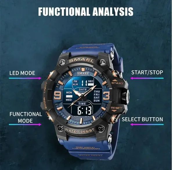 Relógio Sport Watch com luz Led Smael - Foto 5