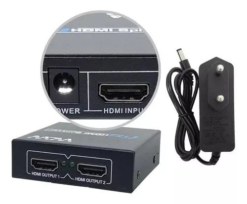 Splitter 1x2 Distribuidor De Sinal Hdmi 3d Duplicado Tv - Foto 2