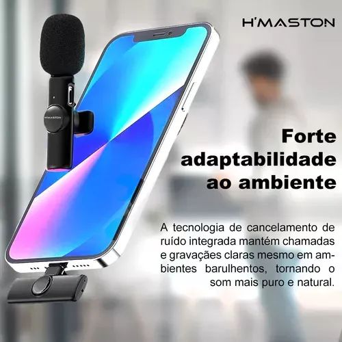 Microfone de Lapela sem fio para iPhone e Android - Entrega Rápida - Foto 3