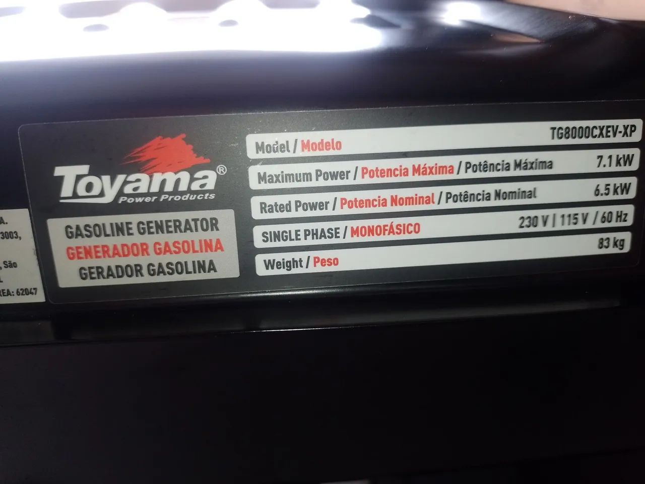 GERADOR TOYAMA TG 8000 - Foto 5