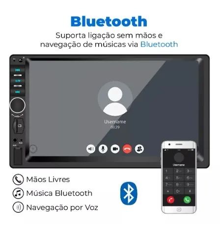Central Multimídia First Option 7810h Com Espelhamento E Bluetooth Cor Preto - Foto 3