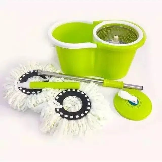 Balde Com Esfregao Mop 16l Aço Inox Ck01 23cmx25cmx44cmhao B - Verde - Foto 3