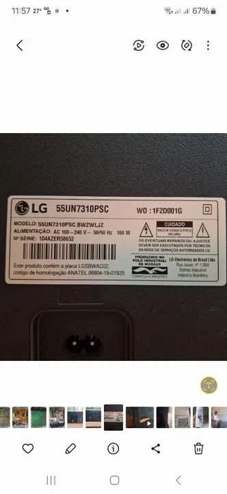 Placa de Fonte para TV LG 55 polegad as - Foto 3