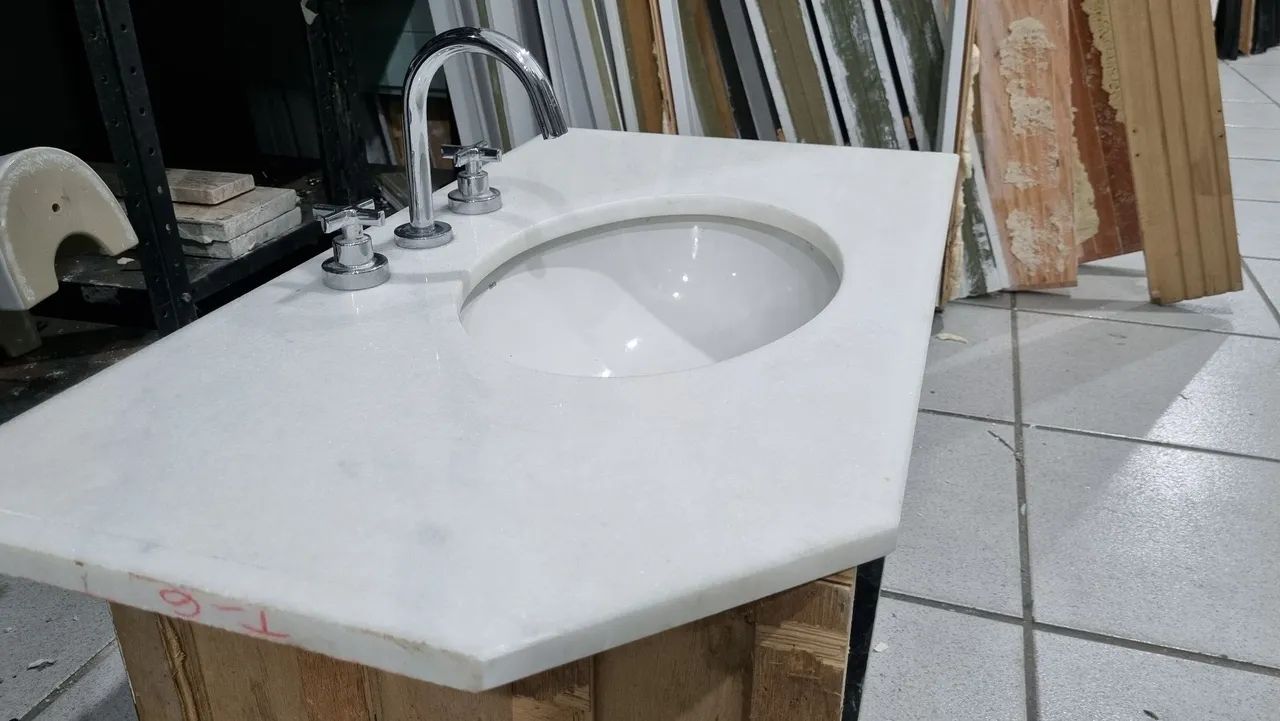 Pia Mármore branco Nova ! - Foto 4