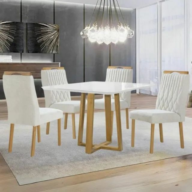 Mesa Pedro 90x90  com 4 Cadeiras Gênova - Art Assentos - Foto 2