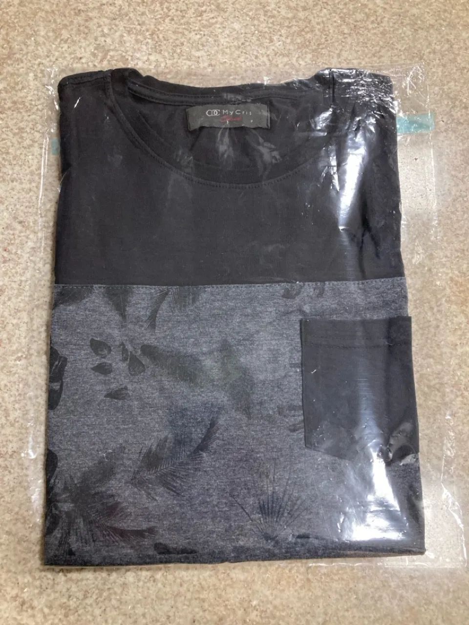 Camiseta Masculina Mycris Preta Estampada