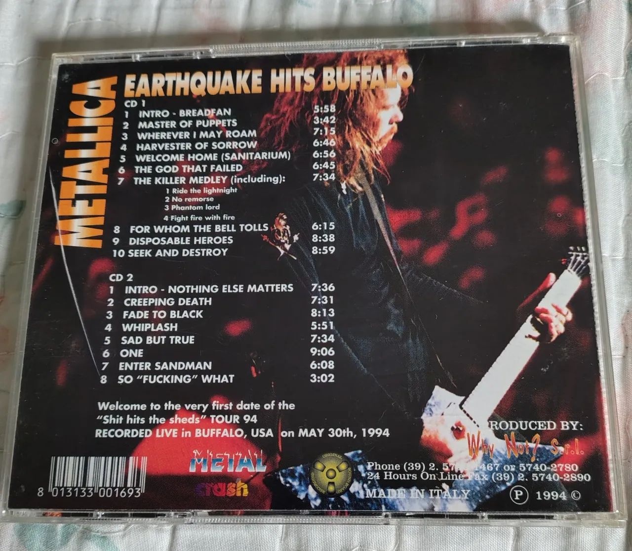 Cd metallica earthquake hits Buffalo duplo  - Foto 2