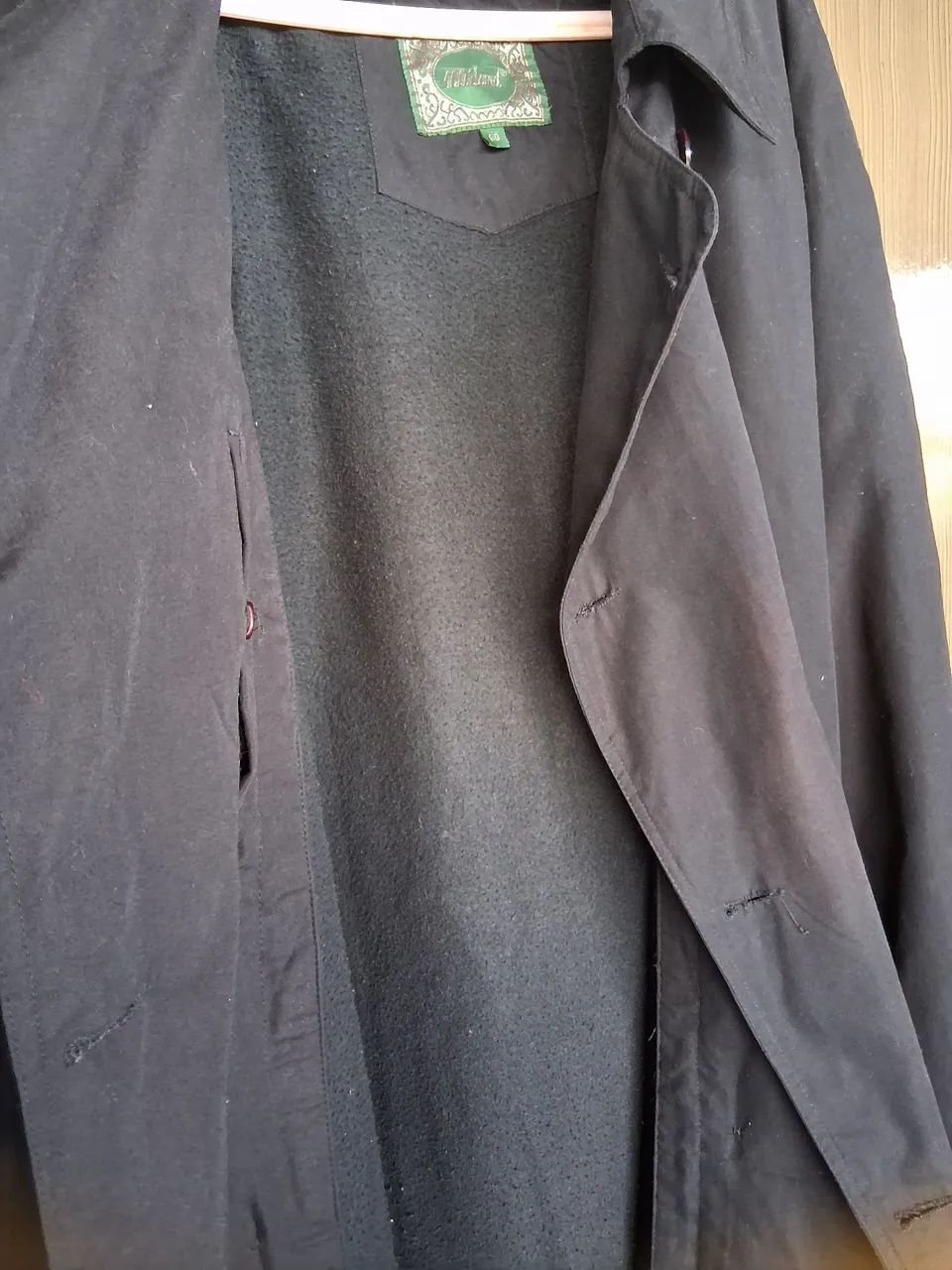 Casaco Trench Coat Preto Clássico - Foto 5