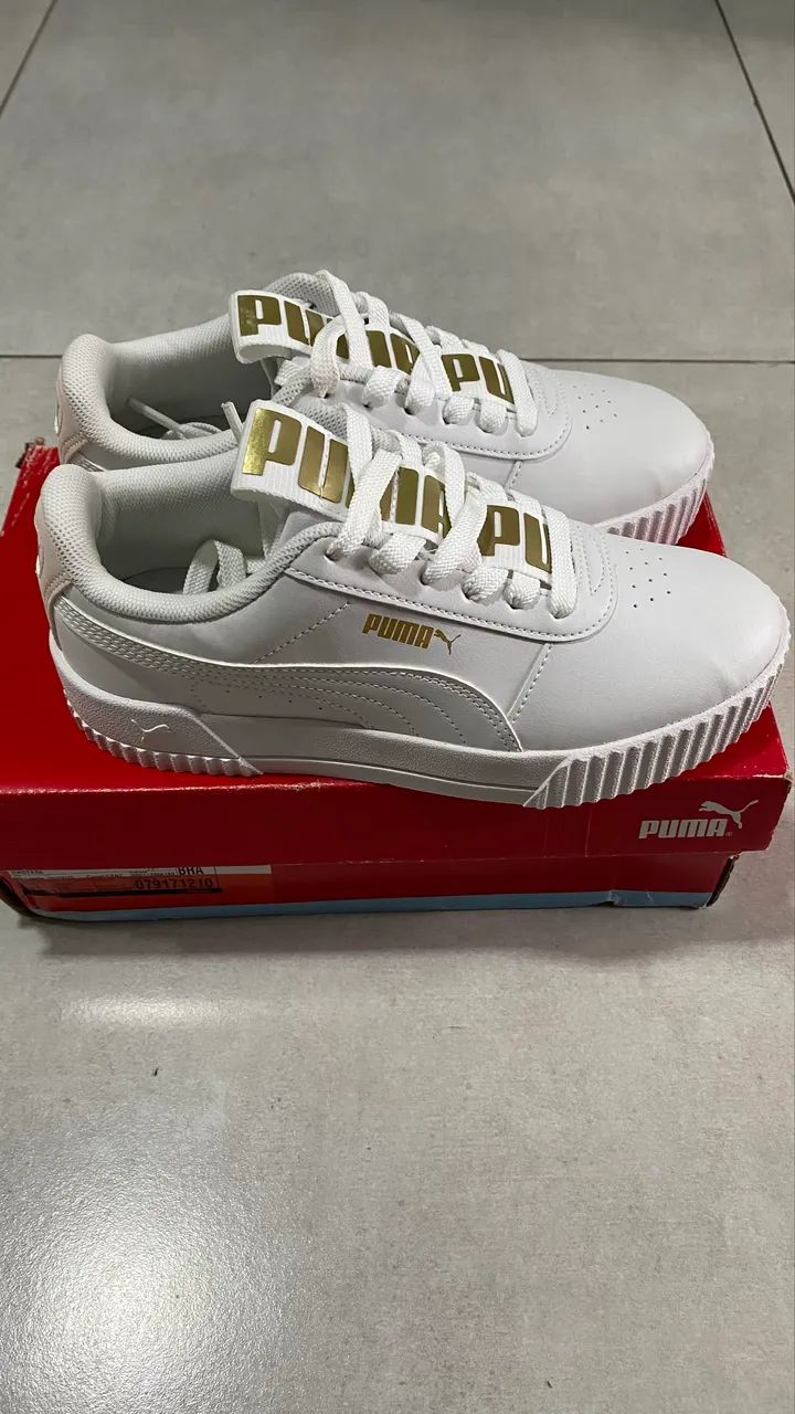 Puma Carina Bold Branco Tênis Puma Carina Bold Original Calçados