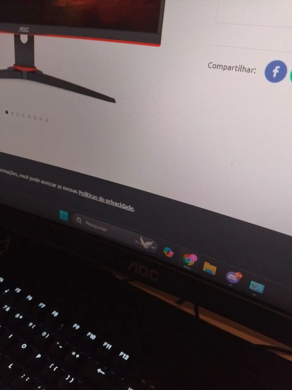 Monitor Gamer AOC LEGEND 27 Curvo 240Hz 0,5ms - Foto 2