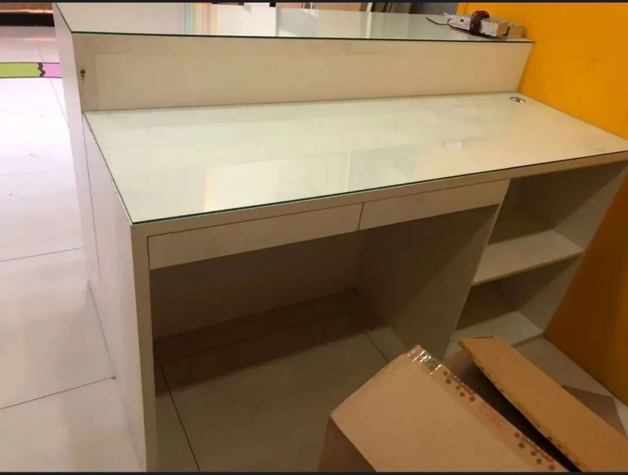 Balcão + móvel para embalar Comercial com Vidro para proteção 