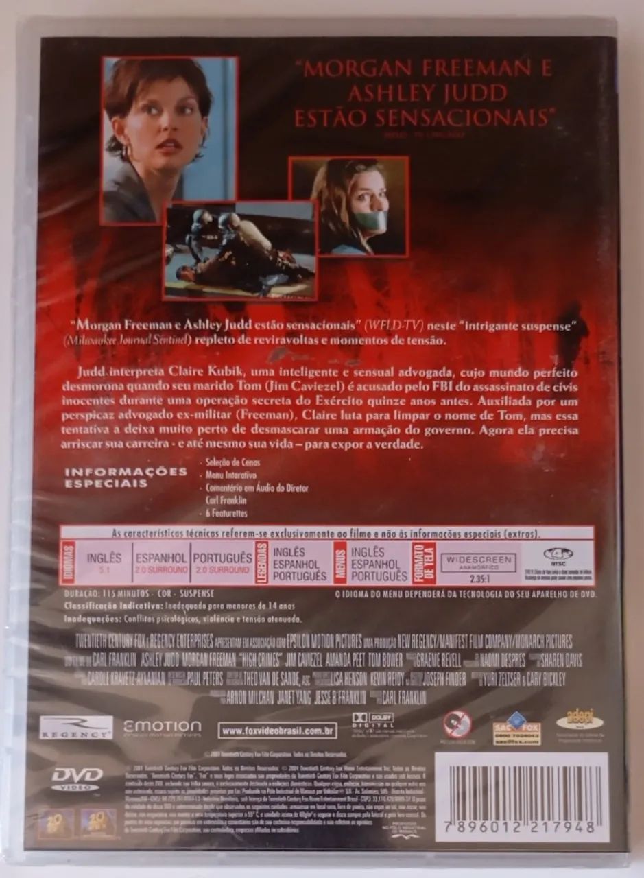 DVD Crimes Em Primeiro Grau ( Lacrado ) - Foto 2