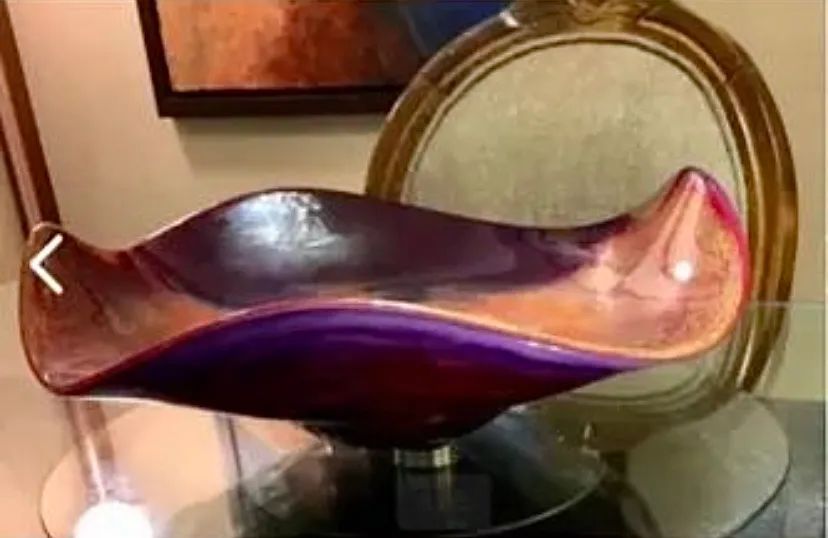 Murano Centro De Mesa Em Cristal Grande Assinada 100% Autentica. (43cm diâmetro.) - Foto 2