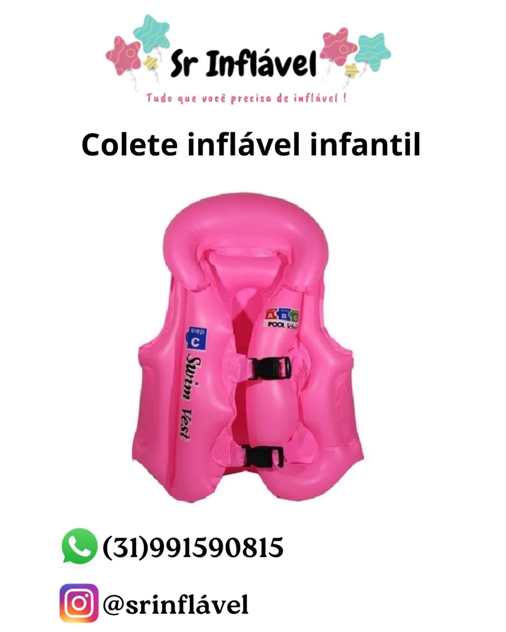 Colete inflável infantil - NOVO - Foto 3