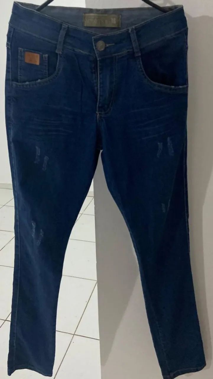 Calça Jeans slim Azul Escuro - Foto 3