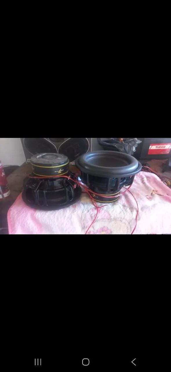 Caixa com 2 grave zetta 1100w - Foto 2