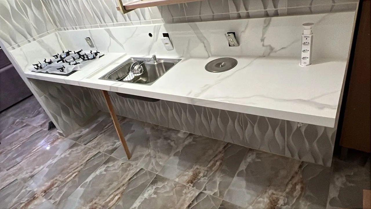 Pia de porcelanato para cozinha - Foto 4