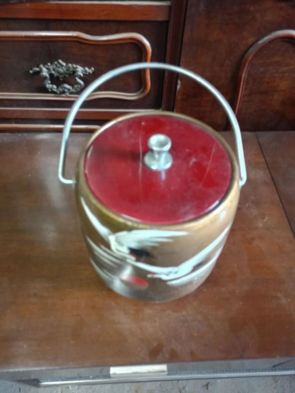 Balde de gelo vintage com pintura oriental - Foto 3