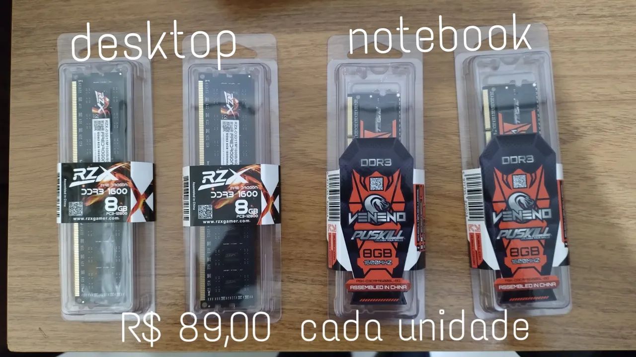 8GB DDR3 1600 RAM Memory (PC) or 8GB DDR3L 1600 Notebook RAM - or SSD. Each64289465412354120