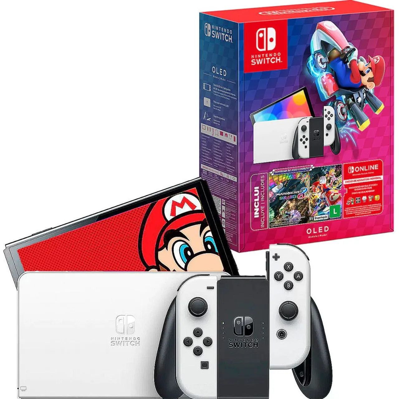 Nintendo Switch OLED Mario Kart 8 Deluxe Lacrado - Consoles de