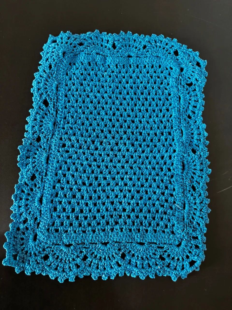 Centro de mesa  de Crochê Azul