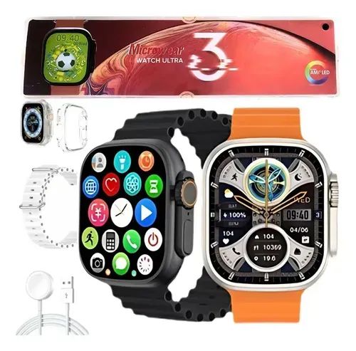 Relógio Inteligente Watch 3 Ultra Pro 49mm Microwear Serie10 Caixa Preto Entrega Gratis!! - Foto 4
