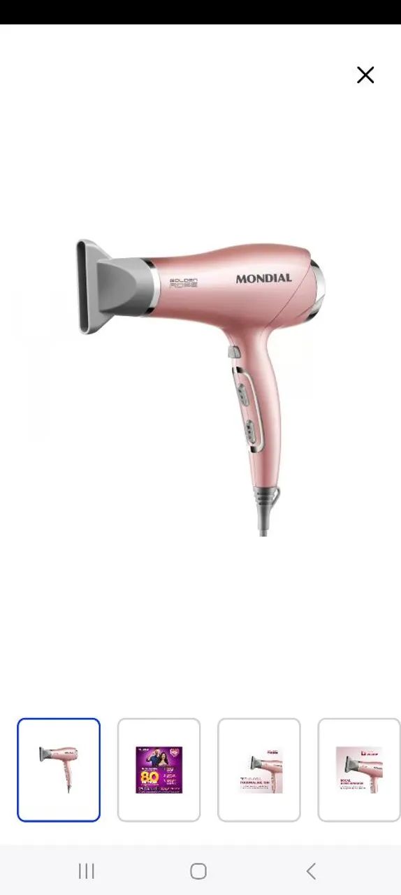Secador de Cabelo Mondial Gold Rose - Novo