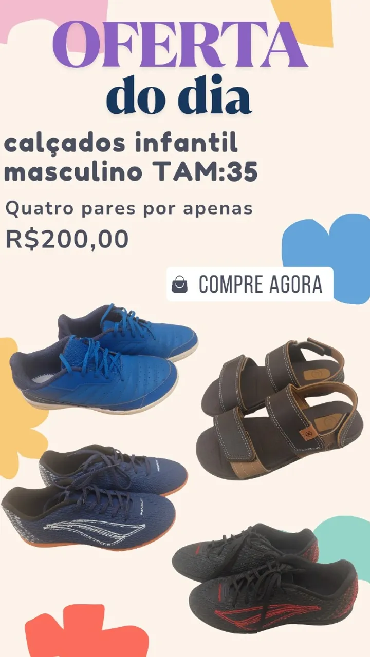 Calcados infantil masculino tam:35