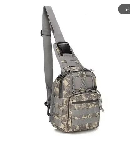 Mochila de Peito Nylon cinza estampada 