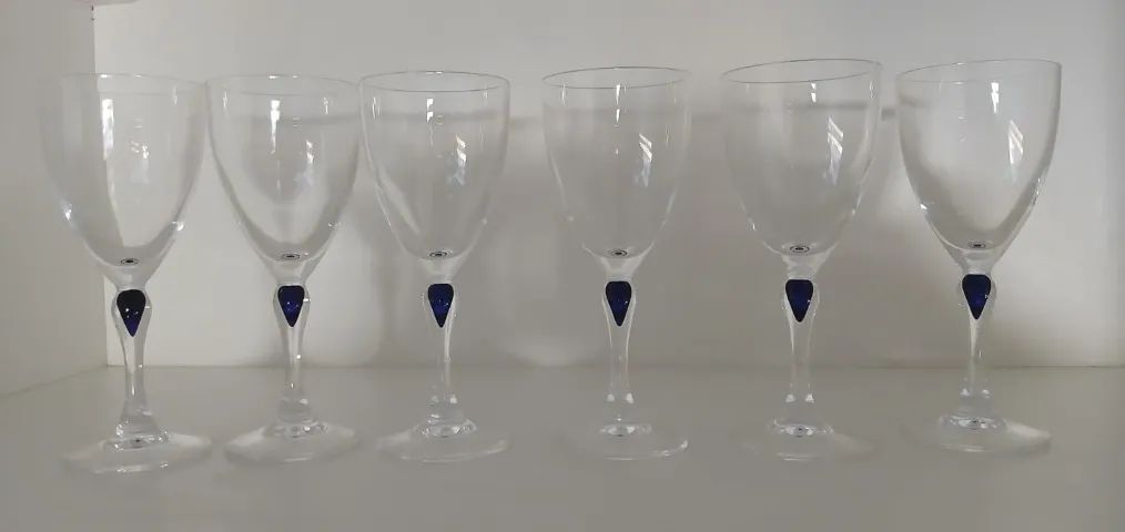 Antiguidade Jogo de 6 Taças em Cristal D'arques 15cm X 6 cm
