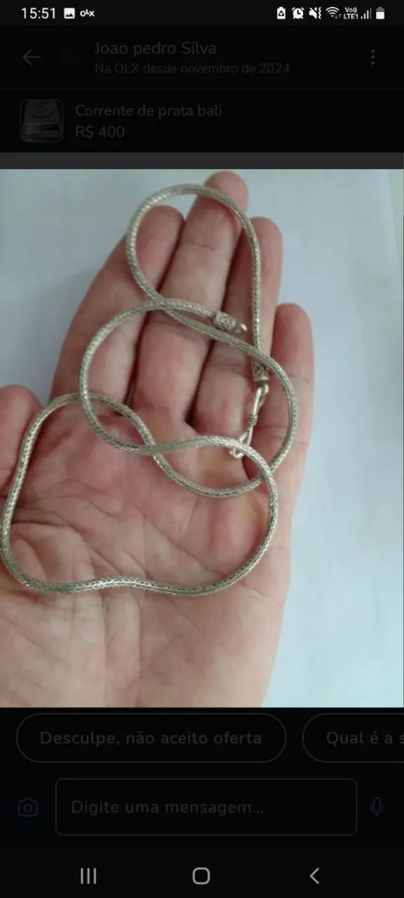 Corrente de prata bali - Foto 3