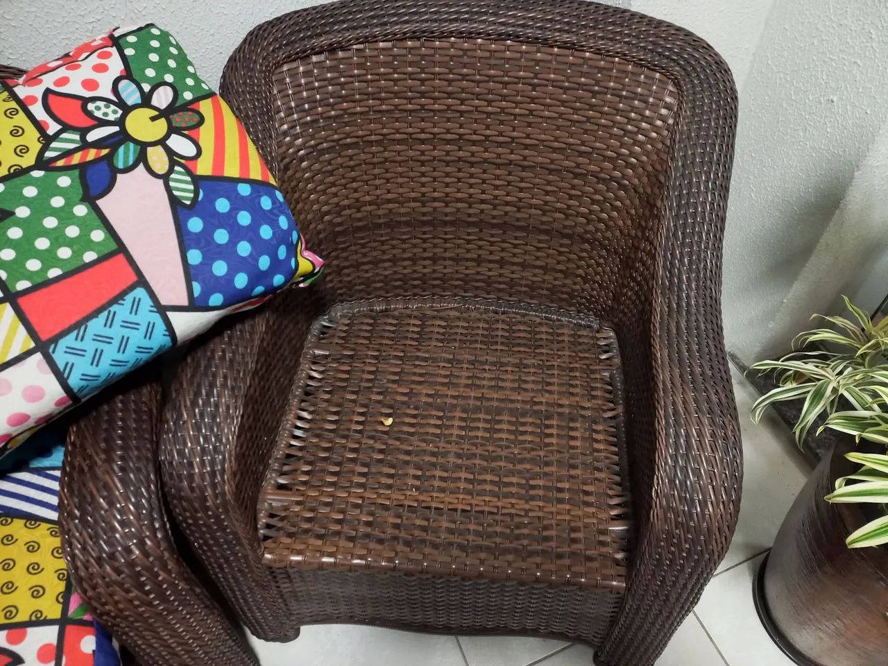 Poltronas de Vime com Almofadas Coloridas - Foto 5