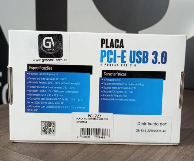 Placa  PCI-E 4 Portas  Usb 3.0 GV Brasil - Foto 2