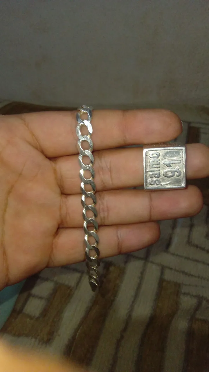 Pulseira e Anel Salmo 91 - Prata