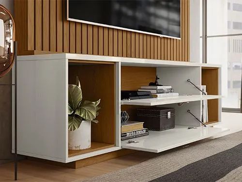 Home Ripado para TV 75" Largura 180cm 2 Portas Basculantes  - Foto 2