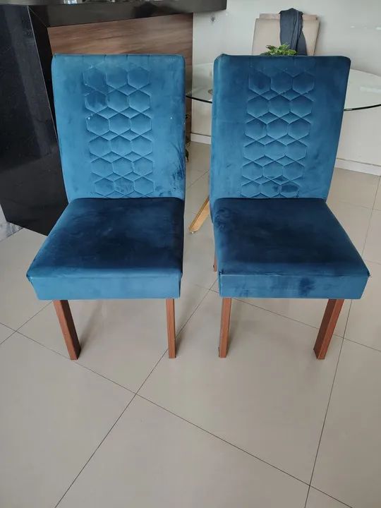 Par de Cadeiras Azuis para Jantar - Foto 3
