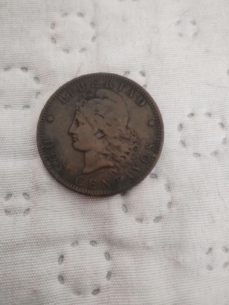 Moeda antiga Argentina 2 centavos 1891 - Foto 2