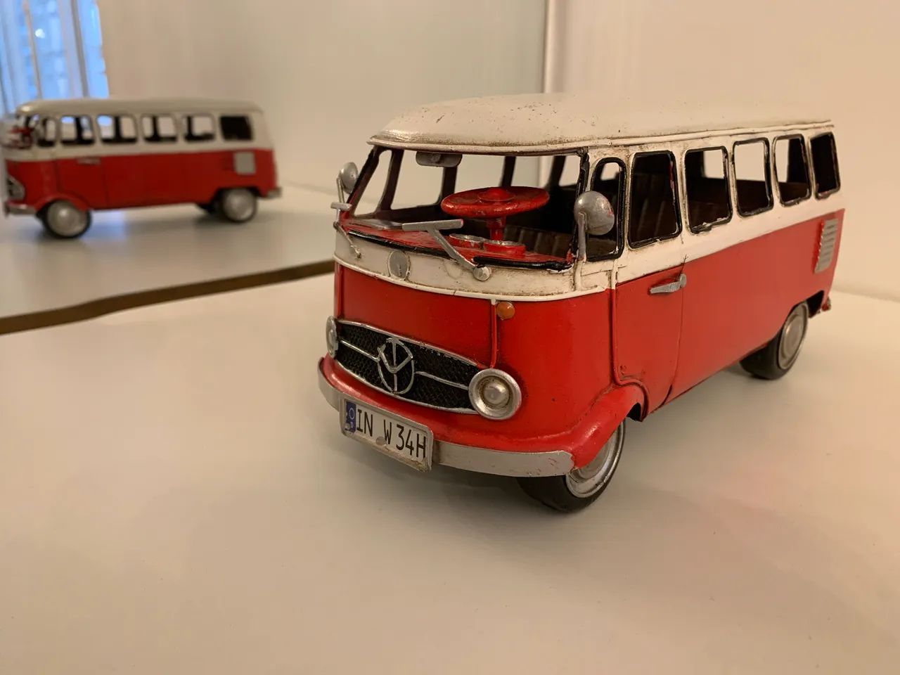 Mini Kombi Metálica Vintage 26cm - Foto 2