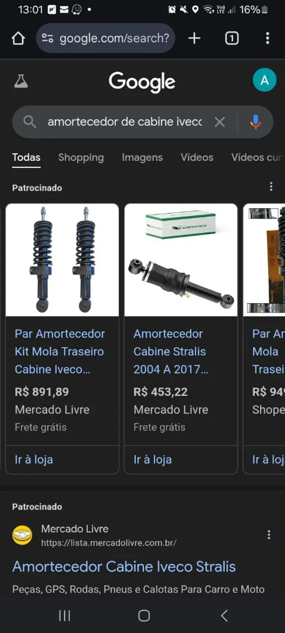 Amortecedor Cabine Iveco Stralis 2005 a 2019