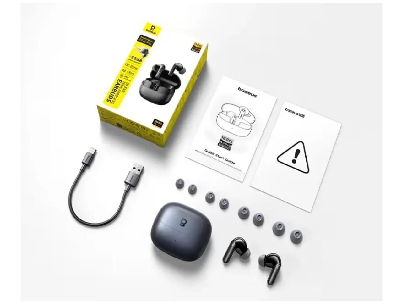 Fone de ouvido Bluetooth Baseus EP10 Pro ANC com cancelamento de ruído