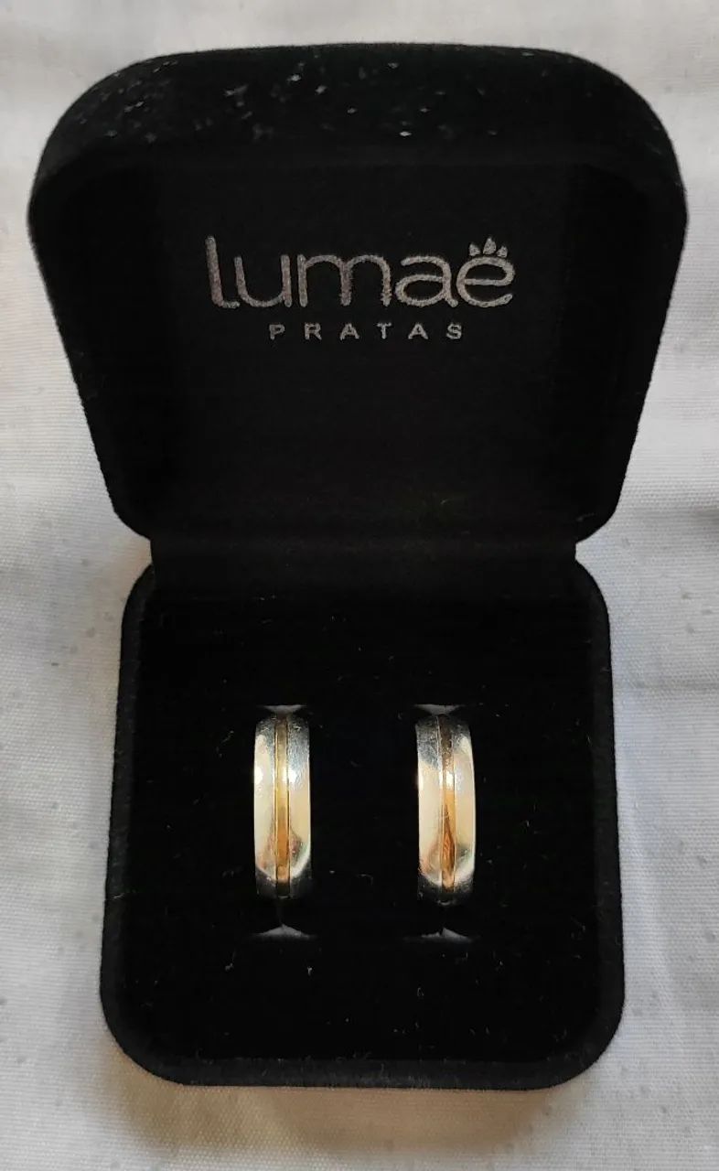 Par de Alianças em Prata e Ouro 18k da Lumaé - Foto 3