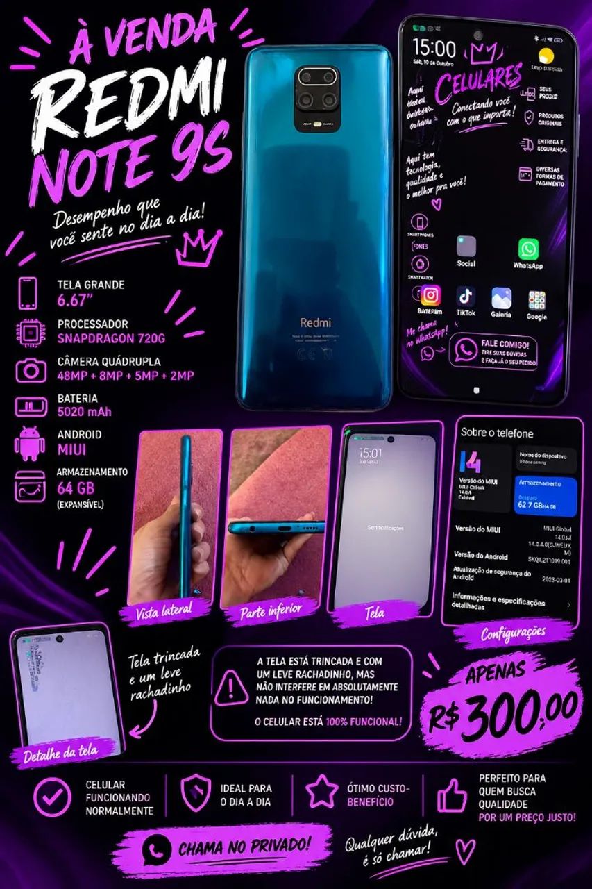 Venda redmi note 9s 