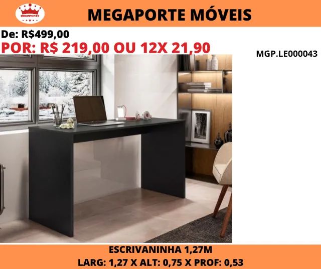 Escrivaninha Simples 1,27m - Foto 2