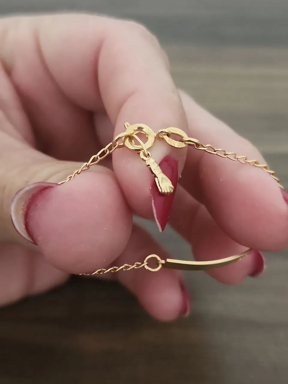 Pulseira Infantil banho Ouro 18k  - delicada