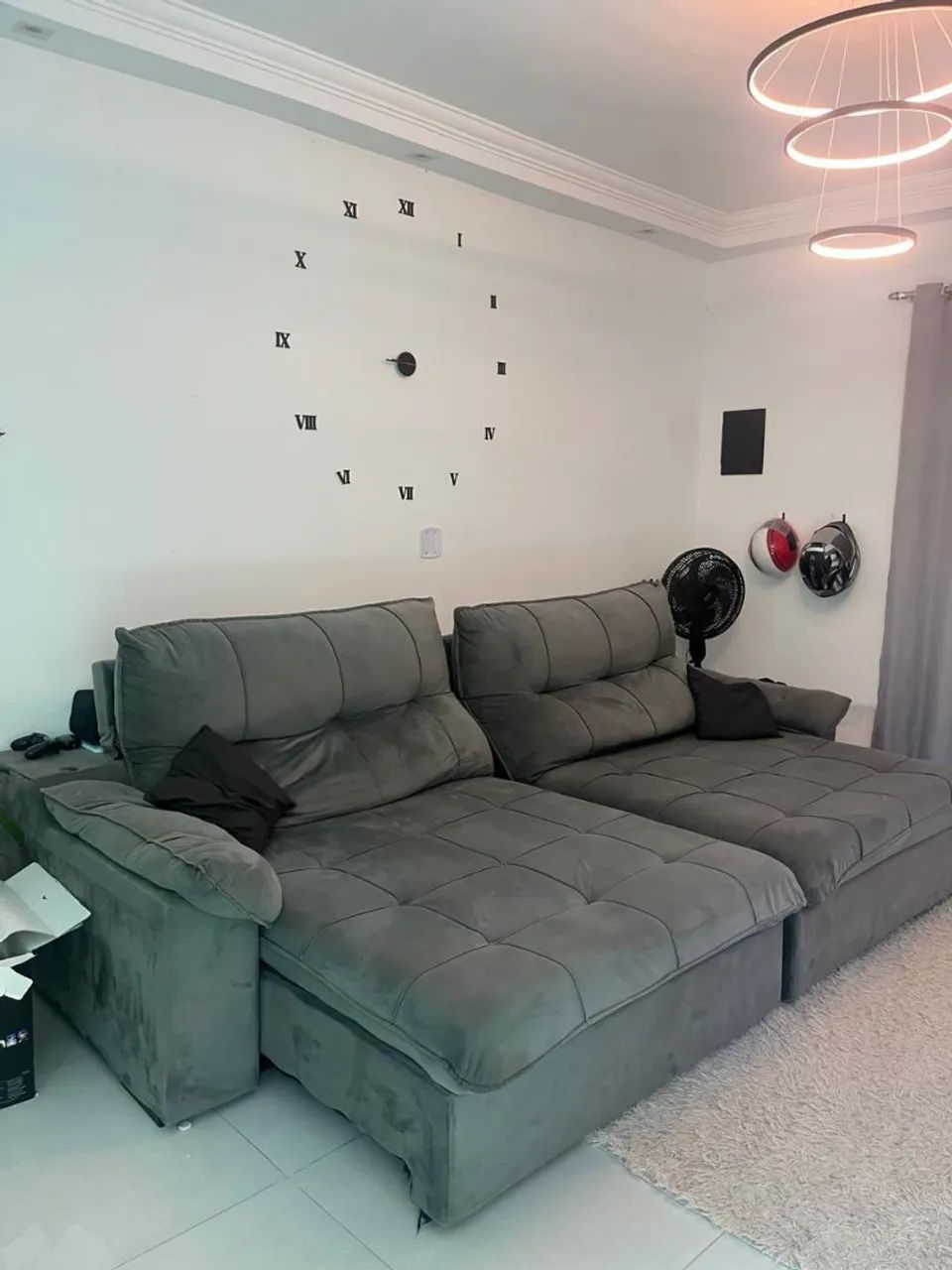 Sofa retratil cinza 3 metros - Foto 3