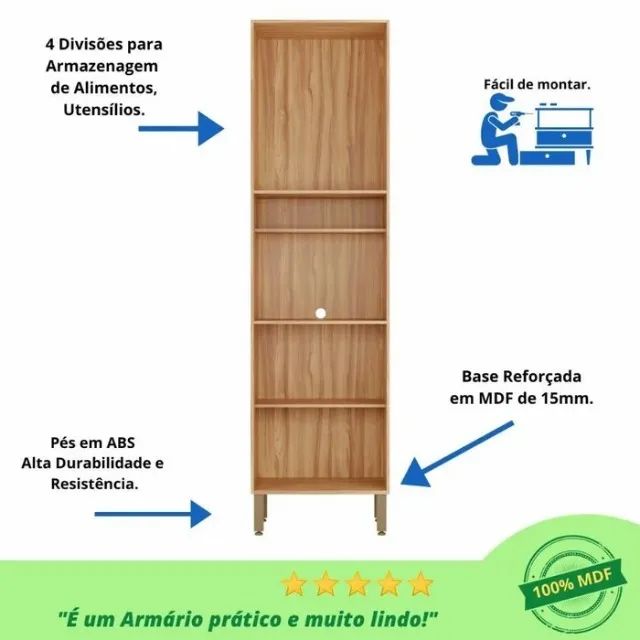 Paneleiro Carmenere Com Nicho 100% MDF - Rio Doce - Foto 3