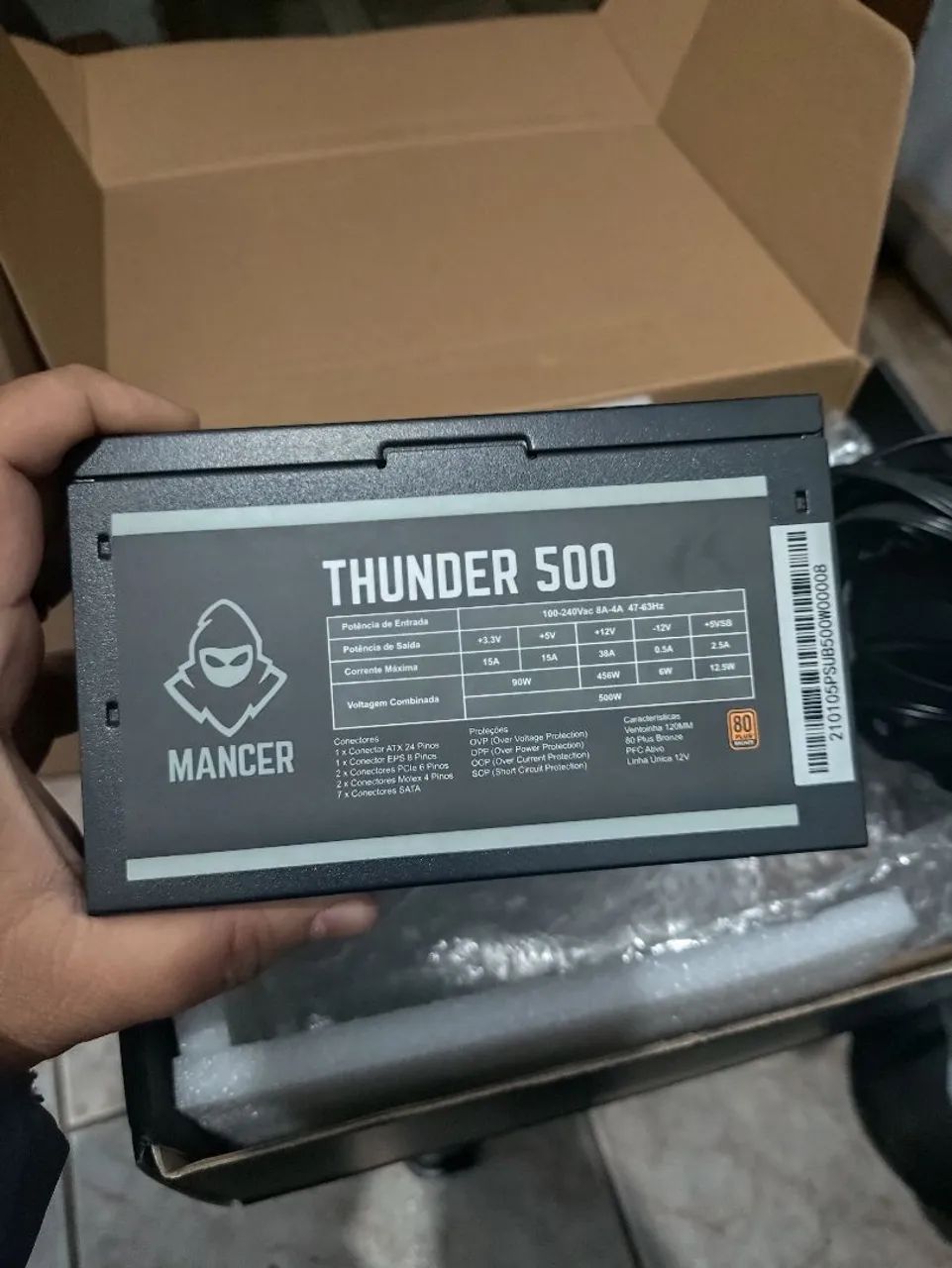 Fonte Mancer Thunder 500W 80 Plus Bronze PFC Ativo - Foto 2