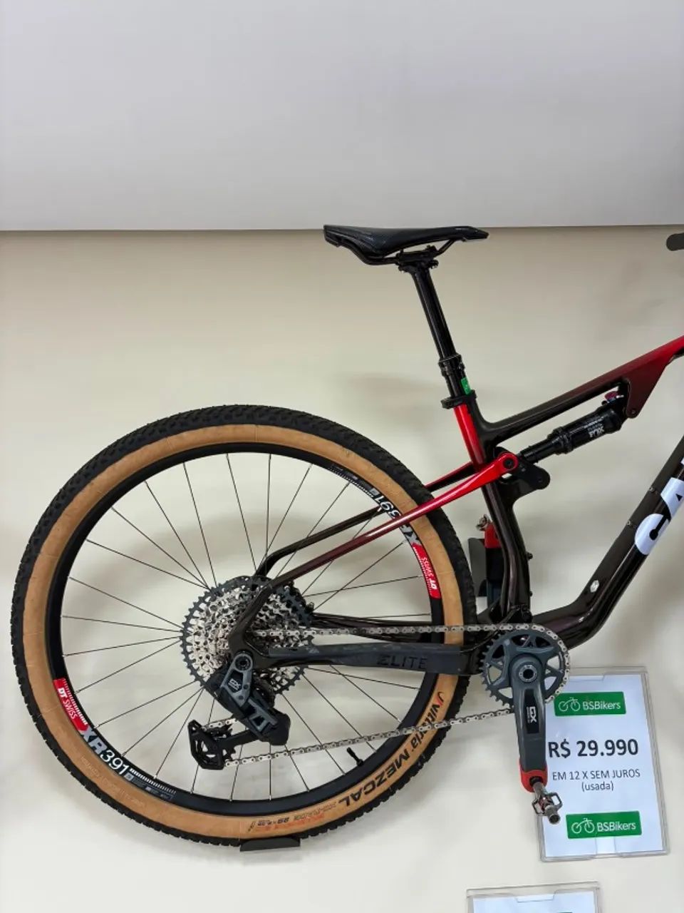 Bicicleta Caloi Elite Carbon FS Racing Carbono SRAM GX AXS T-Type 12v - Foto 4